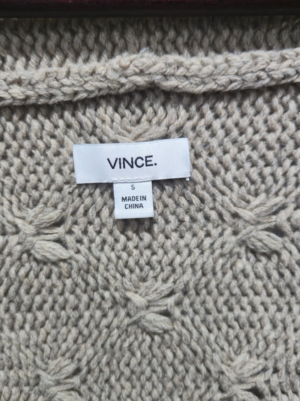 Vince Tuck Stitch Yak Wool Cardigan Taupe Shawl Collar S - Picture 3 of 15